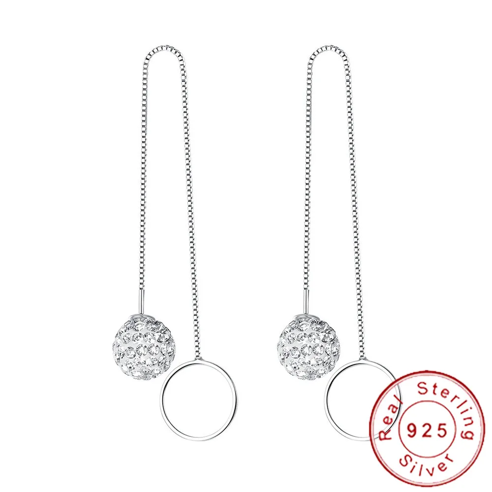 Серьги шарики из серебра 925 пробы Luxry женские серьги чистого в стиле диско с