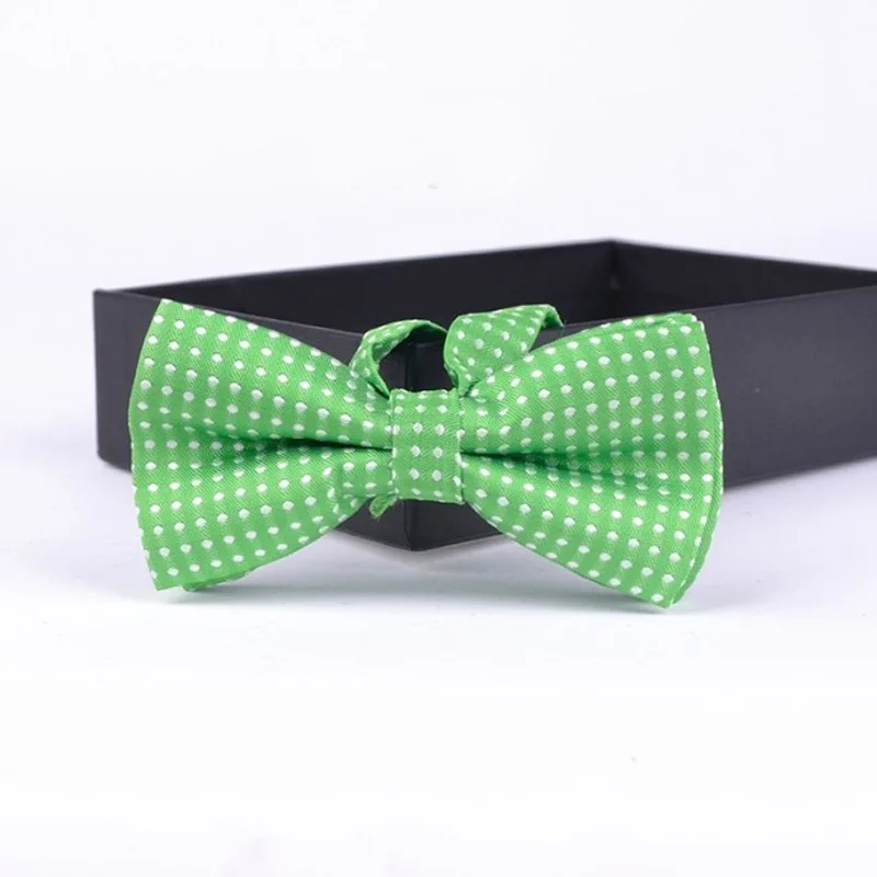 Green Dot Детский модный формальный хлопковый галстук-бабочка, детский классический галстук-бабочка в горошек, разноцветный галстук-бабочка в горошек для свадебной вечеринки, галстук бабочка для питомца, галстуки для мальчиков - Цвет: Green Dot
