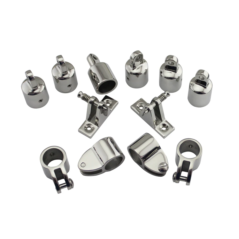 3 Bow Bimini Top Boat Stainless Steel Fittings Marine Hardware Set - 12 piece set of SS316 7/8