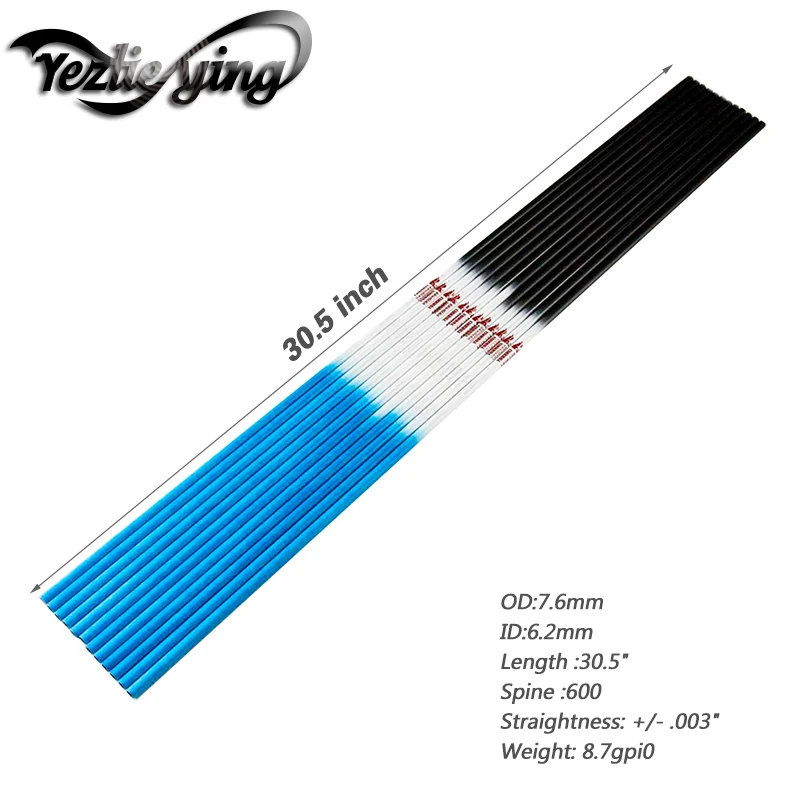 

6PCS Archery Carbon Arrow Carbon Arrow Rods Spine600 30.5 Inch For Compound Bow Archery Crossbow Hunting Arrow Shaft