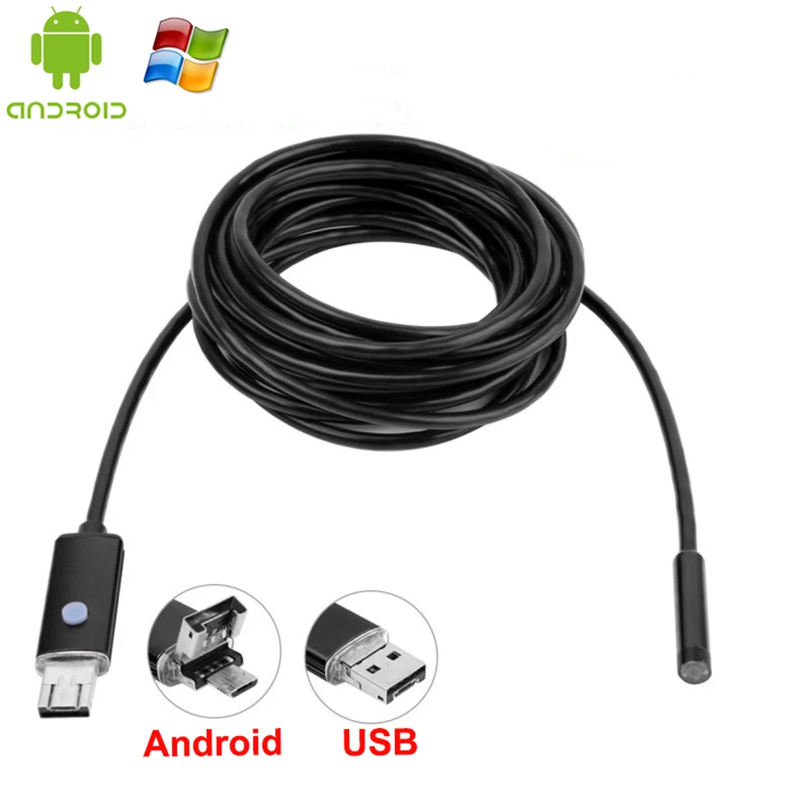 Stardot 2in1 эндоскопа Micro USB для Andriod телефон и ПК 8 мм диаметр HTA7 6LED 60 градусов ангел IP67