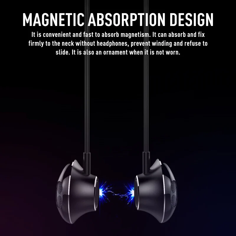 Портативная гарнитура магнитное притяжение Беспроводной bluetooth-гарнитура Спорт музыке стерео наушники для IOS телефонах Android