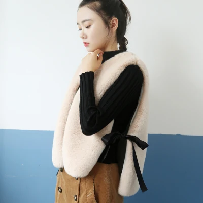 2017 new Faux Fur Coats Women New Fashion Thicken Sleeveless Vest Streetwear Waistcoat | Женская одежда
