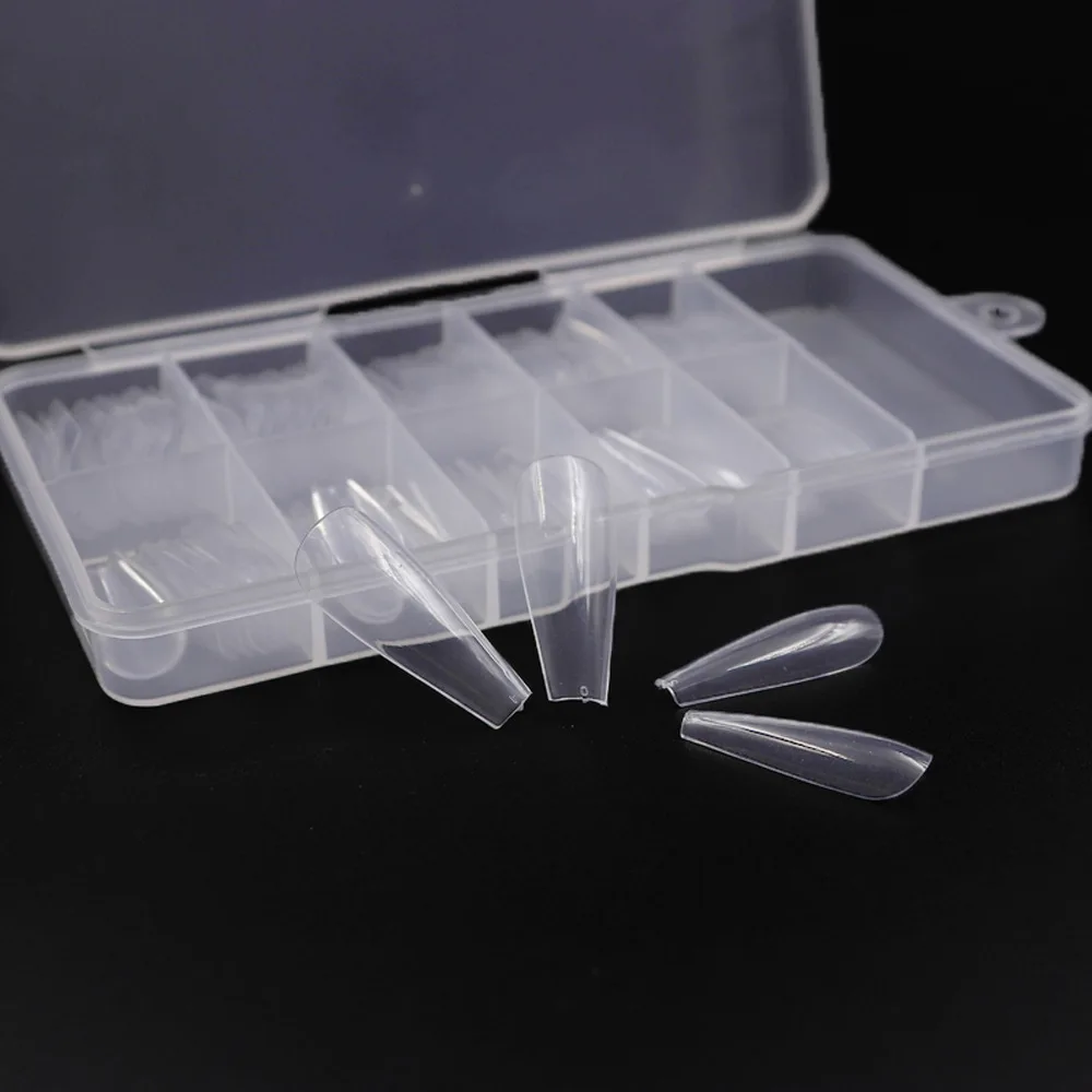 3x коробки из ПП Длинные балетные ногти сделай сам Протез для ногтей прозрачный