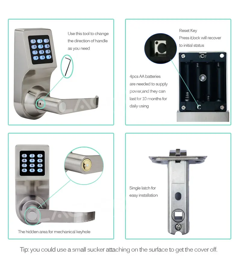LACHCO Keyless цифровой замок клавиатура пароль код пружинный болт доступа электронные дверные замки L16086BS