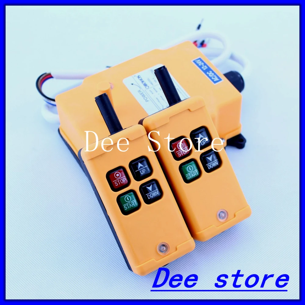 

2 Tansmitters 4 Channels 1 Speed Control Hoist Crane Radio Remote Control Push Button Switch System