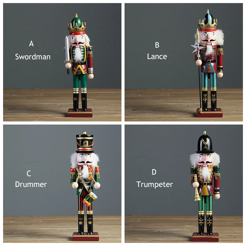 4 шт./компл. 30 см деревянный Щелкунчик кукла солдата винтажное ремесло Кукольное