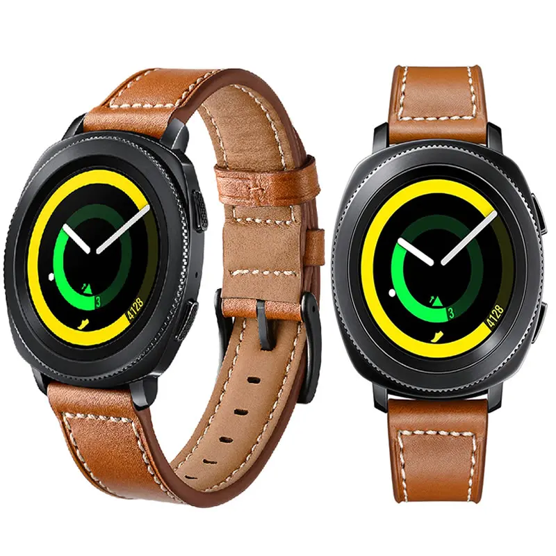 Новейший ремешок для часов из натуральной кожи Samsung Gear Sport S2 Classic HuaWei Watch 2 20 мм