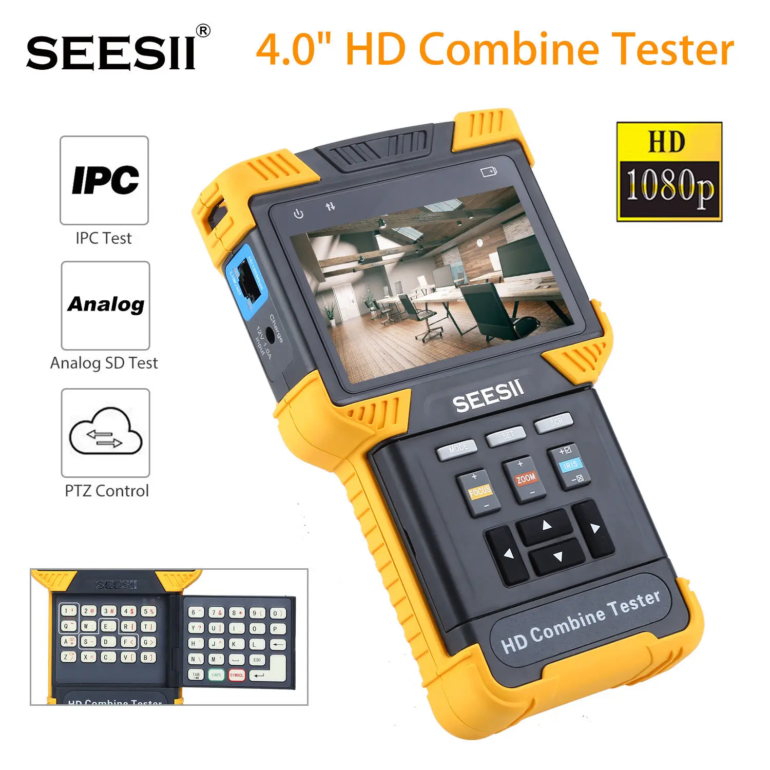 SEESII T60 4 0 &quotHD 1080P 800*480 комбинированный тест er светодиодный RTP IPC CCTV IP Аналоговый