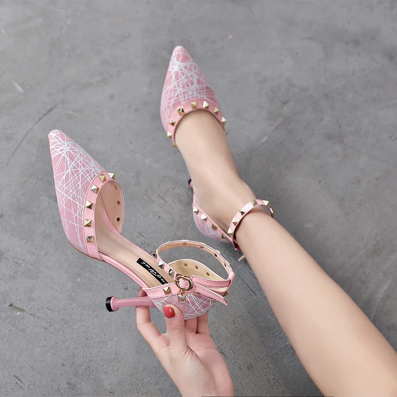 Summer new women High heel sandals shoes woman fashion bow-tie pointed toe pumps ladies ankle Strap Thin Heels stilettos | Обувь