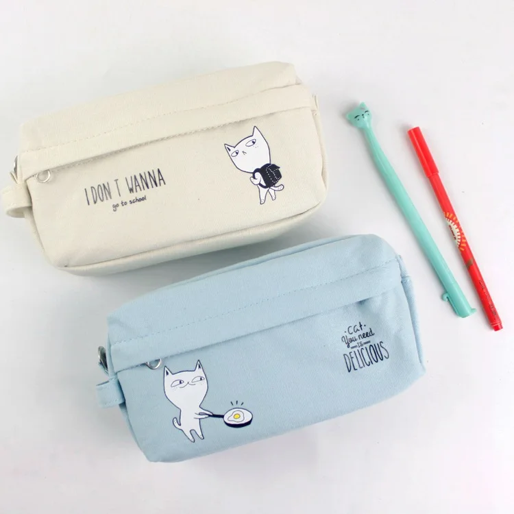 Freeshipping Cartoon cat print pencil bags | Канцтовары для офиса и дома