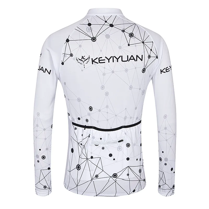 KEYIYUAN Белый велосипед длинный Джерси Мужская одежда для велоспорта Весна MTB Ropa