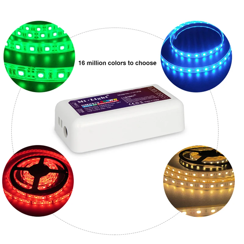 Milight DMX512 RGB + CCT E27 9 Вт Светодиодная лампа DMX 512 LED передатчик контроллер полосы