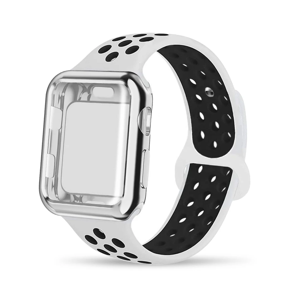 Спортивный ремешок для Apple Watch 38 мм 42 серии 1/2/3 двойные Цвет силиконовые