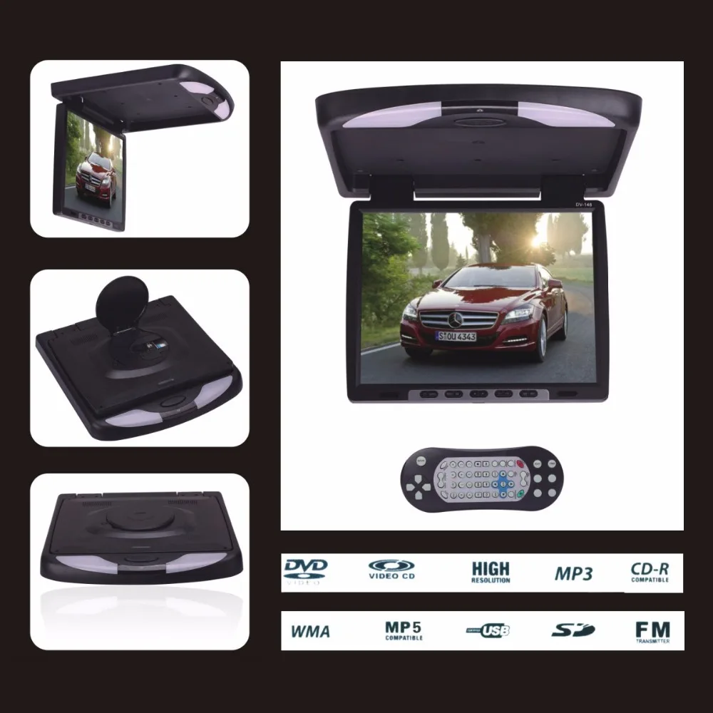 14 дюймовый автомобильный DVD плеер с USB SD|car roof player|roof dvd playerdvd car |