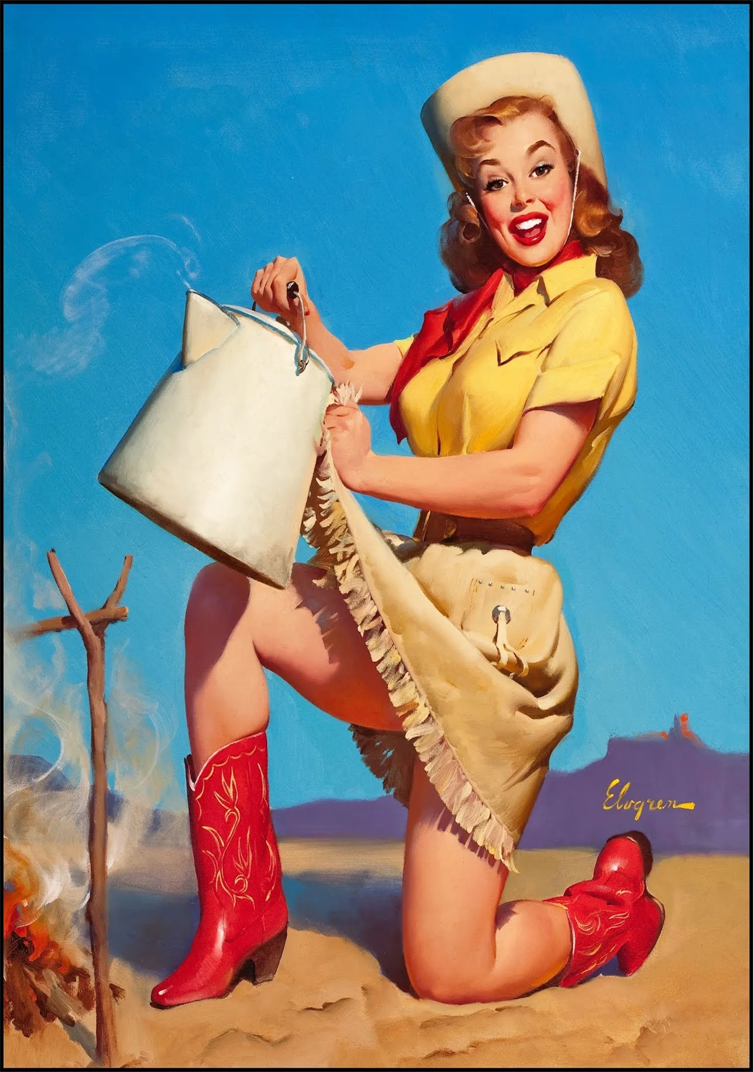 Пикника кетчуп сексуальный Pin Up девушка поп-арт агитация Ретро Винтаж Плакат из