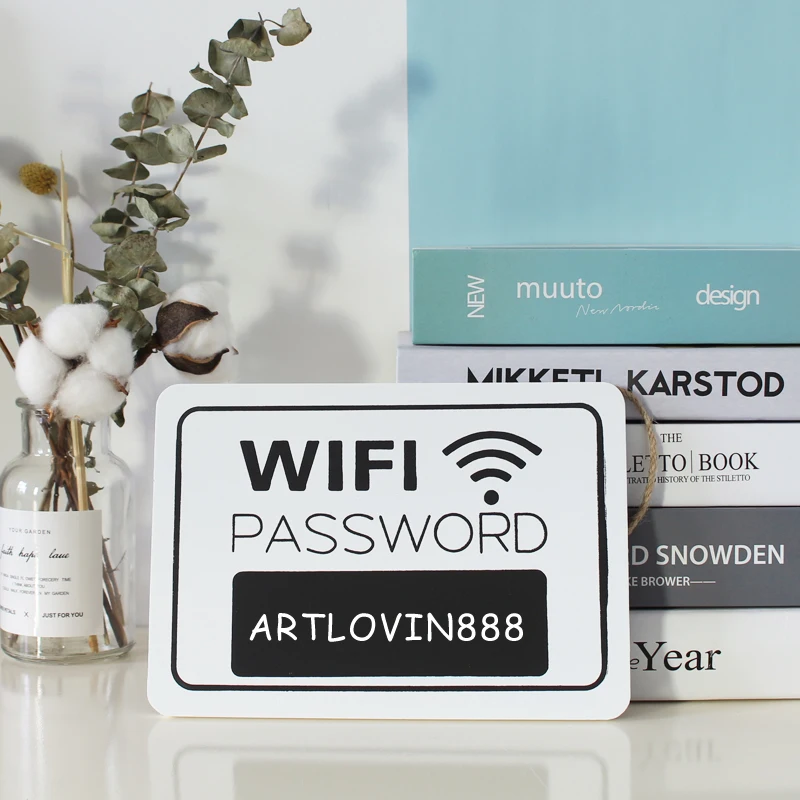 Деревянный WiFi пароль вывеска подвесная табличка почерк пустая пластина доска доске Wifi знак для домашнего магазина вечерние магазины кафе бар