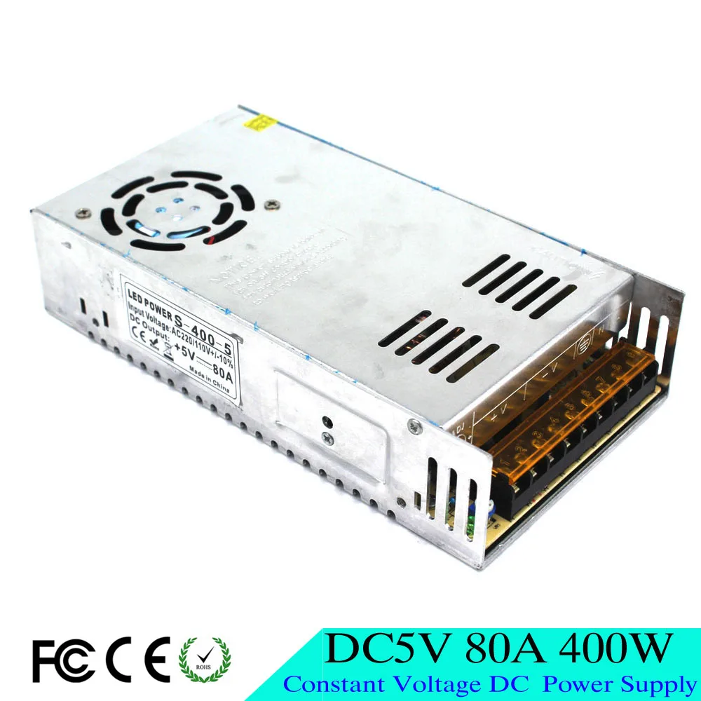 Одиночный выход Регулируемый DC5V 80A 400W переключатель питания переключение