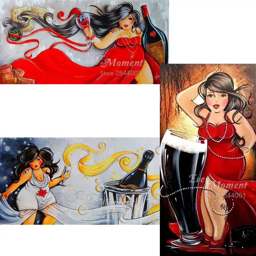 Новинка 5d Вышивка сделай сам из страз Женская винная модель вышивка крестиком