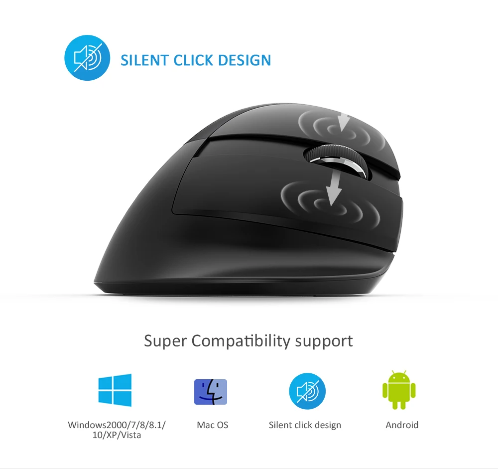 Delux M618 мини эргономичная мышь беспроводная Вертикальная мышь Bluetooth черная 2,4 ГГц RGB перезаряжаемая Бесшумная мышь для офиса
