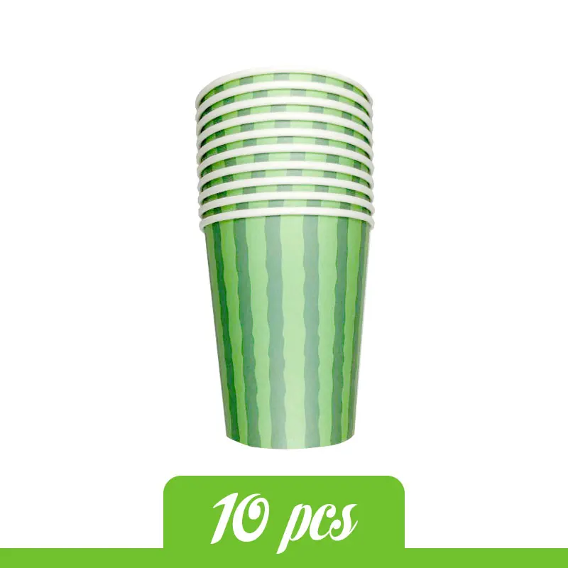 Paper cup Лето арбуз тематические праздничные товары для дня рождения набор бумажный стаканчик фрукты вечерние украшения малыш и взрослая посуда воздушный шар фрукты вилка - Цвет: Paper cup