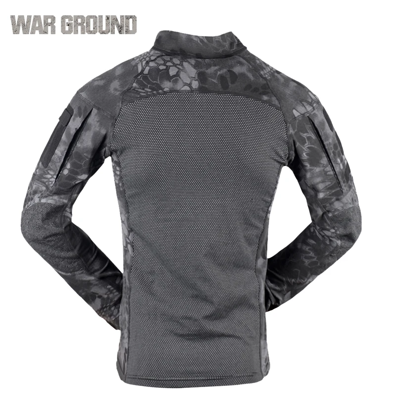 Тактическая рубашка в стиле милитари для мужчин с длинным рукавом солдатская