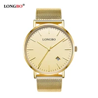 longbo brand luxury lovers couple watches men date day waterproof women gold stainless steel quartz wristwatch montre homme