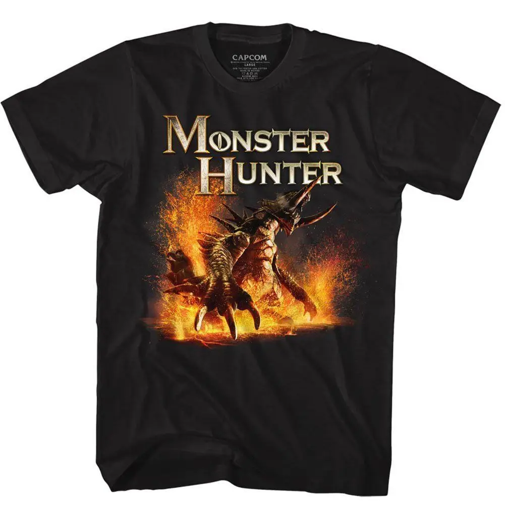 Monster Hunter Мужская футболка Firery Dragon Battle под именем мультяшная Футболка Унисекс