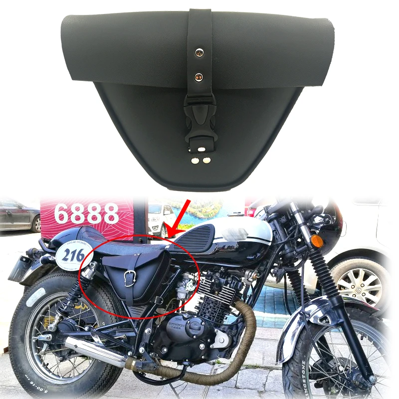 Мотоциклетная черная подседельная сумка для багажа Боковая Сумка Harley Cafe Racer ATV на
