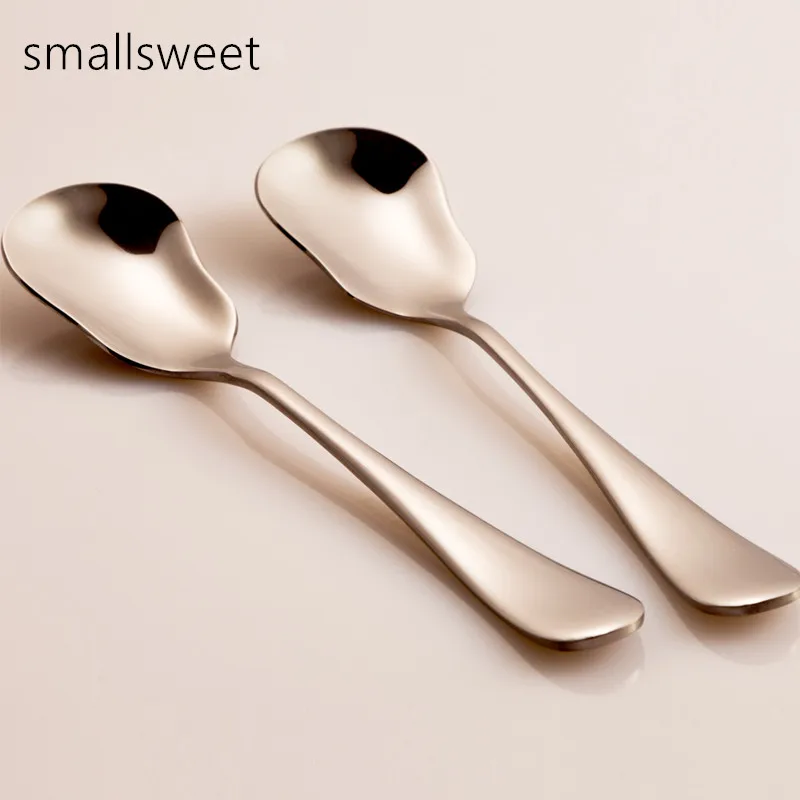 

2PCS Stainless steel spoon mini coffee spoon cutlery tableware small silver baby dessert cake spoon metal ice cream spoon