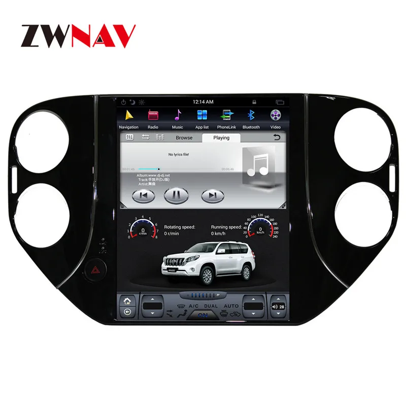 ZWNVA Тесла стиль экран новейший Android 7,1 автомобильный dvd-плеер gps навигация Радио экран для Volkswagen VW Tiguan 2010 2011
