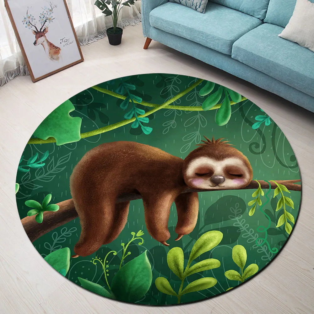LB мультфильм аниме ленивые джунгли круглый Memory Foam области ковер и для детей дома