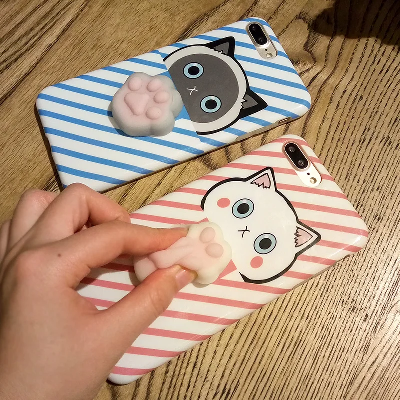 Kisscase милые 3D мягкими телефон чехлы для iPhone 7 Plus Забавный Кот Panda Печать крышка 6 6S