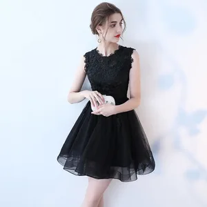 Bridesmaid Dress Short Style 2019 New Spring Black Slim Student Formal Dress O-neck Above Knee Length Wedding Party Dresses Bridesmaid Dress Short Style 2019 New Spring Black Slim Student Formal Dress O-neck Above Knee Length Wedding Party Dresses