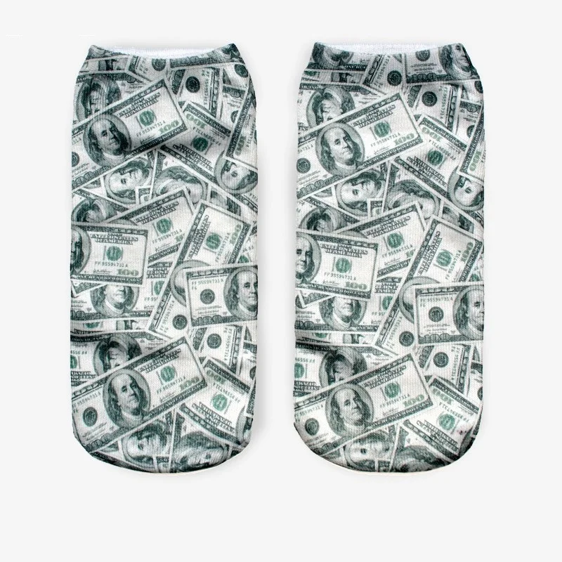 Носки с принтом бега цыпленка доллар деньги наличные socks print socks socksocks dollar