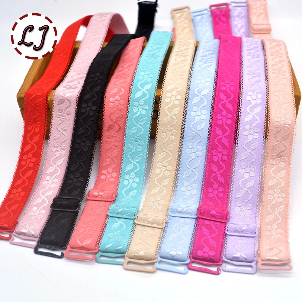 Женские Кружевные бретельки с металлической пряжкой ширина 18 мм разноцветные