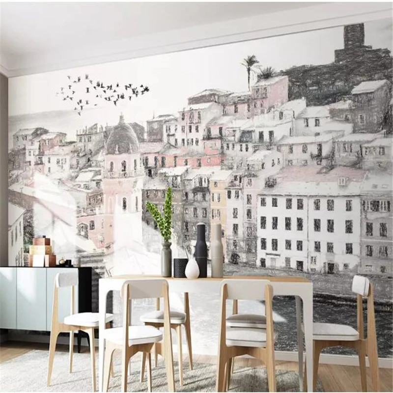 Обои на заказ wellyu 3d обои в скандинавском средиземноморском стиле городская