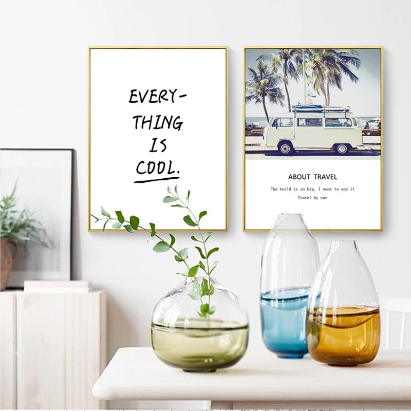 Скандинавский пейзаж розовый лист ананаса автомобильная лошадь группа животных