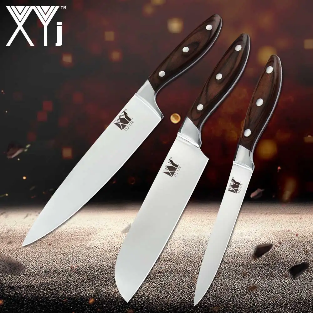 XYj Профессиональный кухонный нож шеф-повара из нержавеющей стали набор кухонных