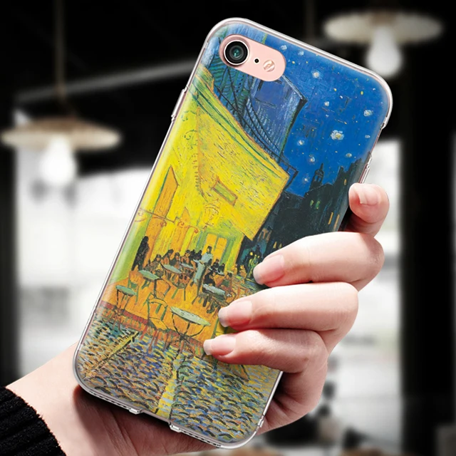 7090 Для iPhone 4, 4S, 5, 5S, SE, 6, 6 S, 7, 8 Plus, X, XR, XS Max, ТПУ задняя крышка, Ван Гог, картина маслом, Мона Лиза, Подсолнух, узор, силиконовый чехол - Цвет: 7090