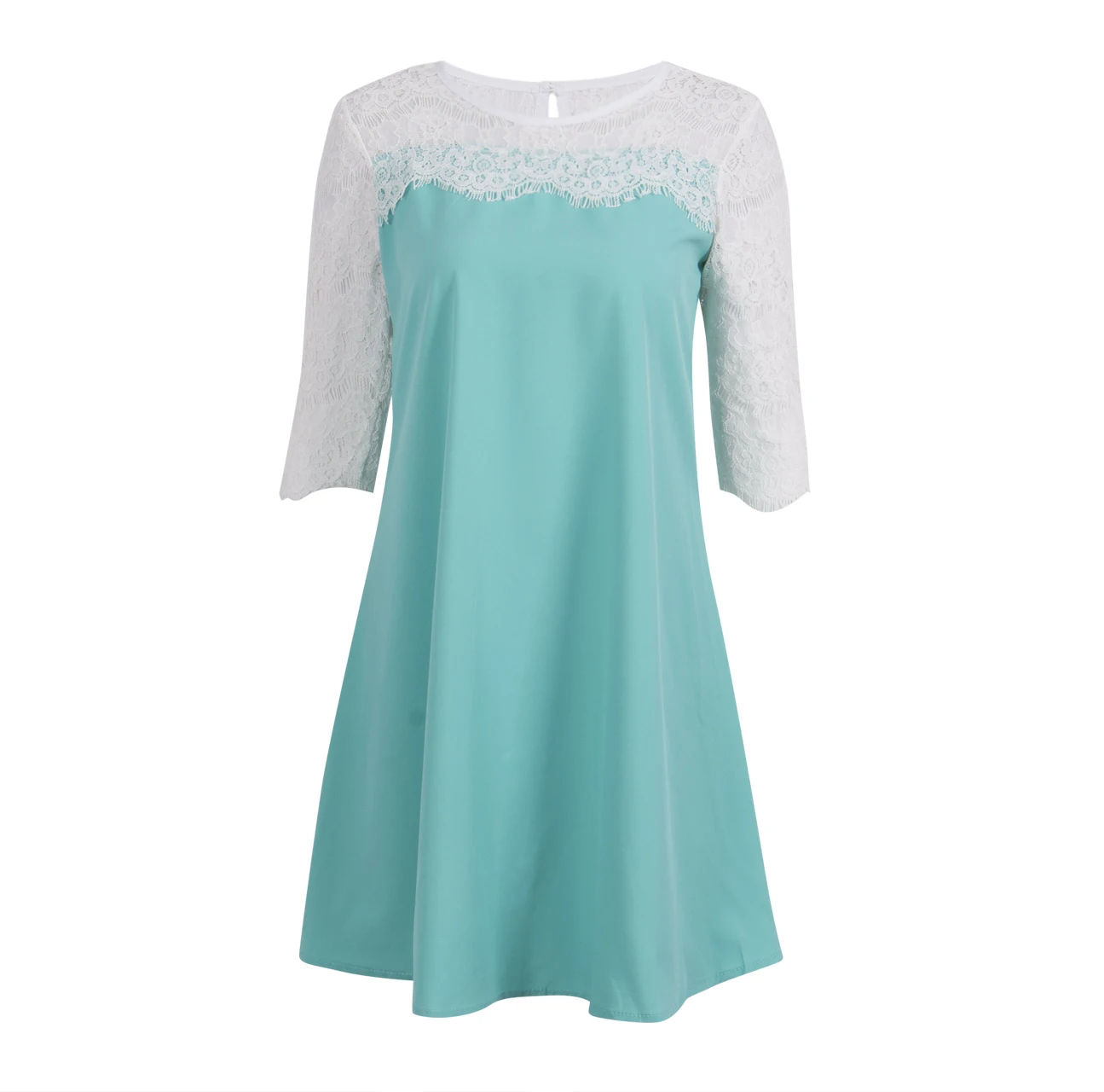 Женское винтажное короткое платье с кружевными рукавами | Женская одежда