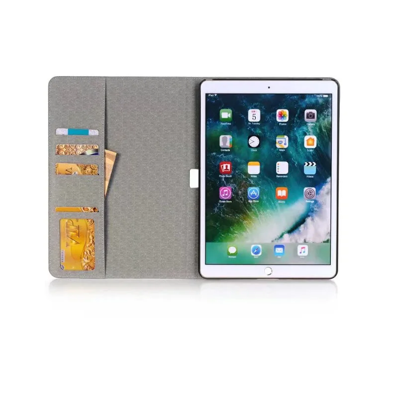 

For ipad Pro 10.5 Case Cover, luxury Wallet card slot world map PU leather Cases For ipad Pro 10.5 Smart Sleep wake Coque Shell