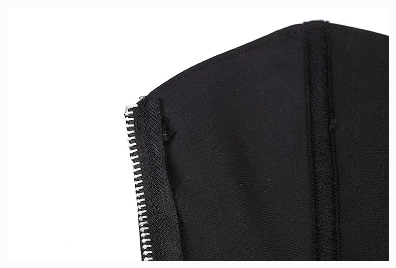 Женский облегающий костюм бюстье черный корсет в полоску с молнией сексуальное