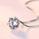 Ожерелье из серебра 100% пробы с натуральным муассанитом, 1 карат