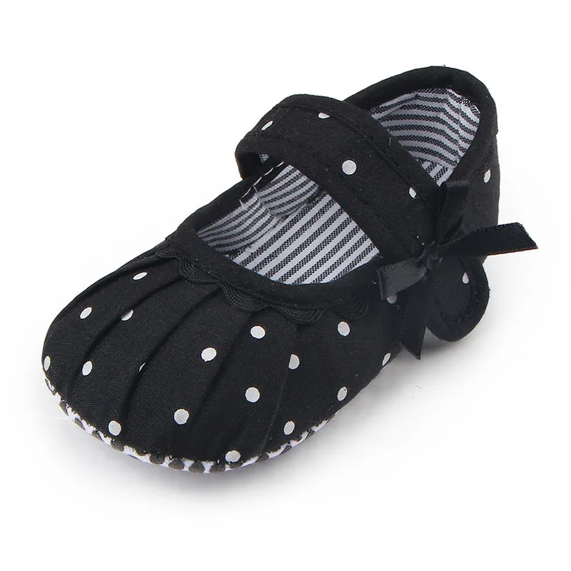 Черный Polkadot/хлопковые детские Выходные туфли для девочки; обувь для младенцев; обувь для малышей; хлопковая детская обувь; for0-18month для малышей - Цвет: Черный