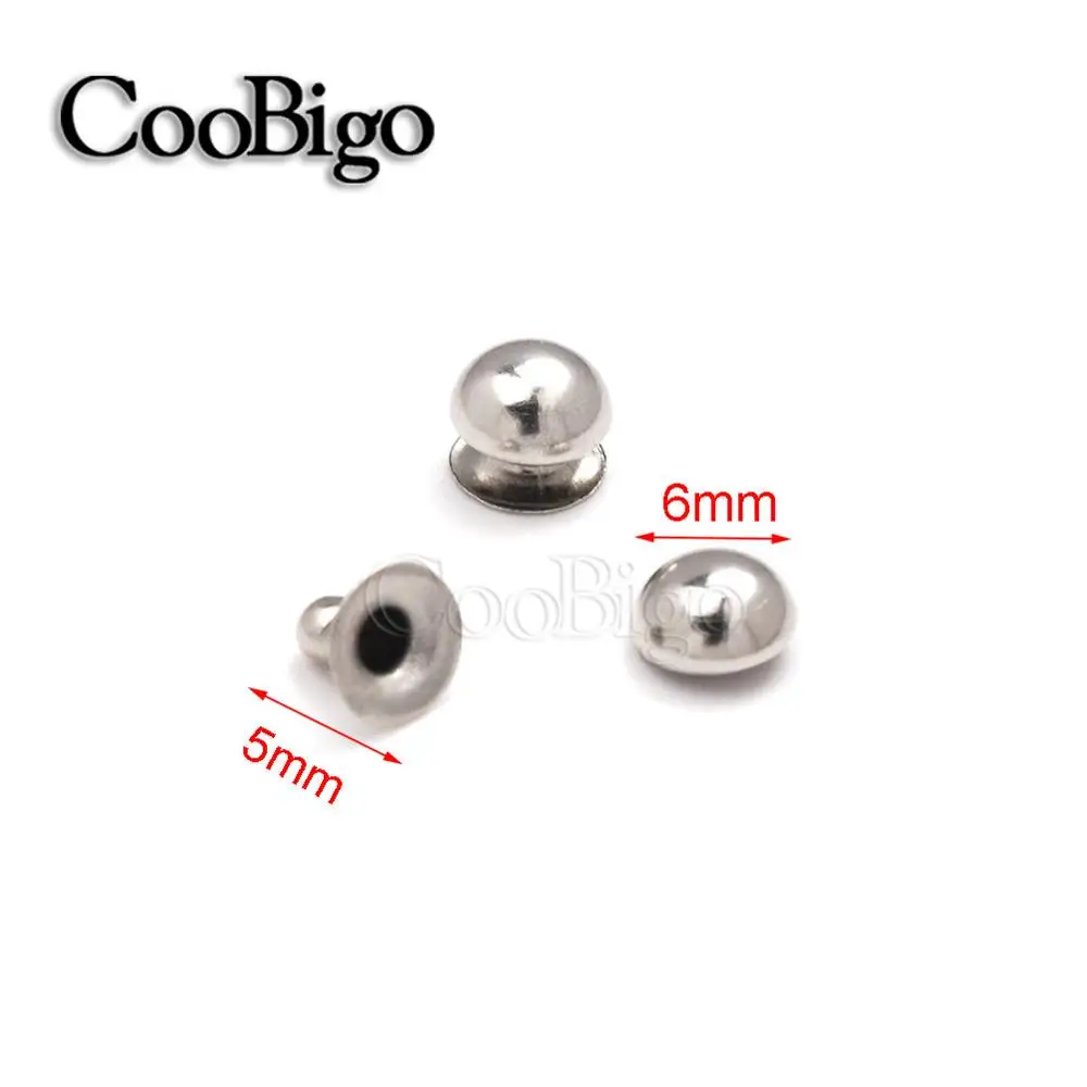 6mm Silver 100 наборов гриб двойная заклепка 4 мм~ 10 мм круглый шип для панк-рок Кожа ремесло одежда DIY Швейные аксессуары - Цвет: 6mm Silver