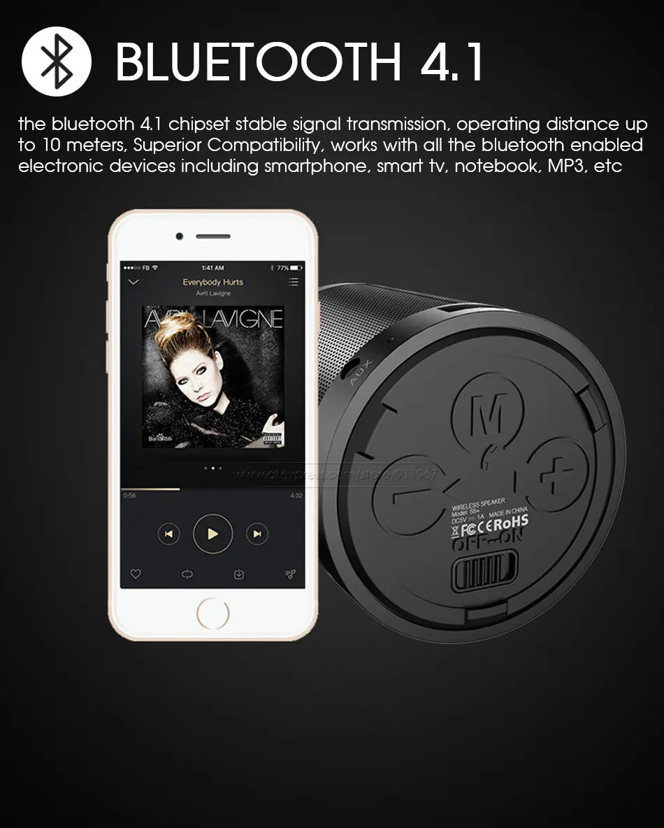 ZEALOT S5 2 Портативный беспроводной Bluetooth динамик стерео сабвуфер TF карта USB флэш-диск AUX воспроизведение с микрофоном