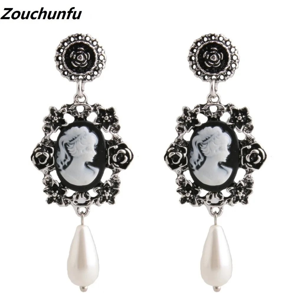 Zouchunfu Oorbellen Vintage Drop Zinc Alloy Earrings for Women Fashion Resin Pearl Long Jewelry Wholesale Pendientes | Украшения и