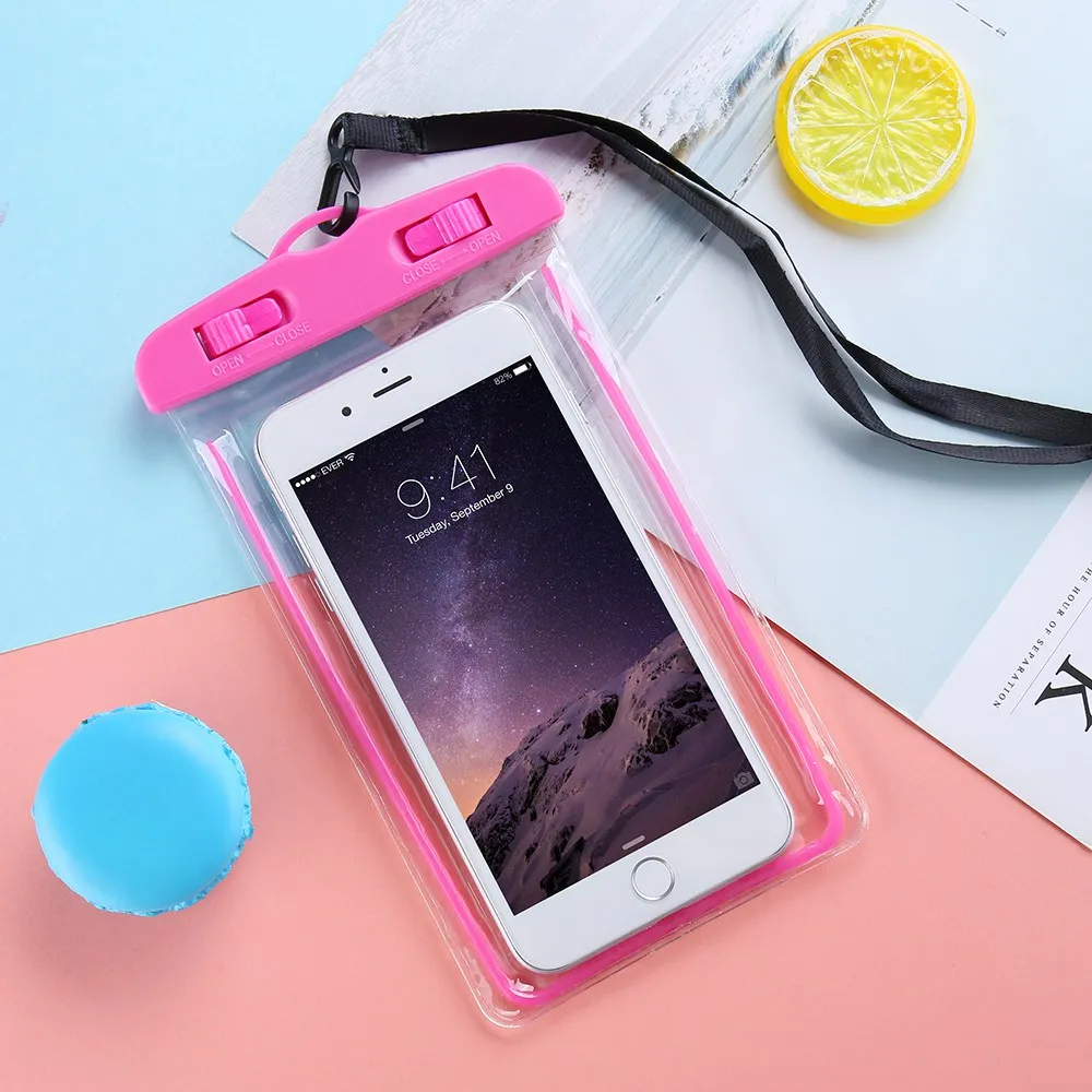 FLOVEME Водонепроницаемый чехол для телефона для iPhone 7 8 Plus XR X Плавание сумка для samsung S10 huawei P20 Lite чехол Плавание Водонепроницаемый чехол - Цвет: Rose Red