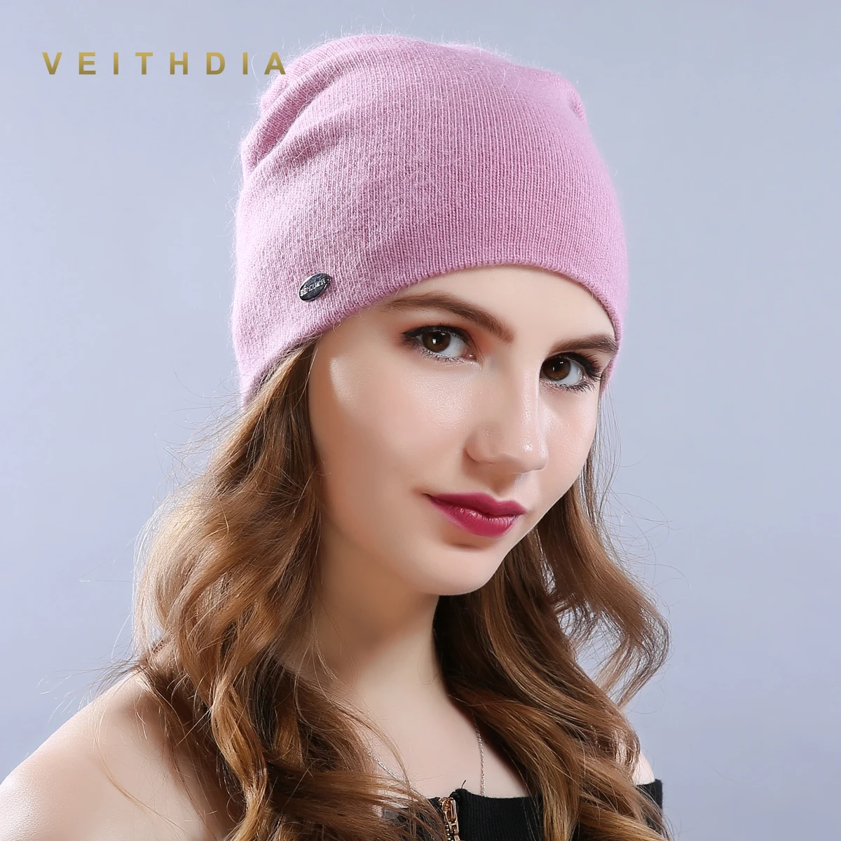 Женские шерстяные шапки VEITHDIA повседневные плотные однотонные вязаные для